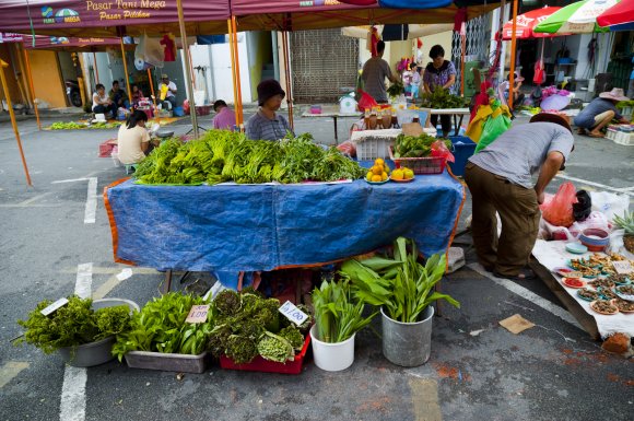 One of the many stalls in the Sunday market
